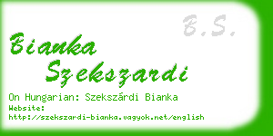 bianka szekszardi business card